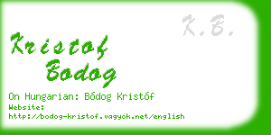 kristof bodog business card