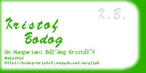 kristof bodog business card